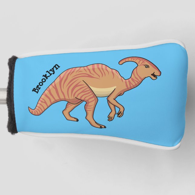 Niedliche Parasaurolophus-Dinosaurier-Cartoon-Abbi Golf Headcover (Vorderseite)