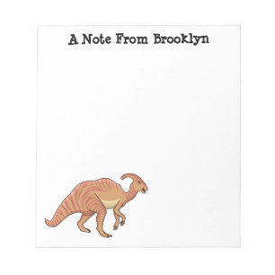 Niedliche Parasaurolophus-Dinosaurier-Cartoon-Abbi Notizblock