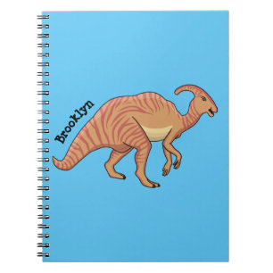 Niedliche Parasaurolophus-Dinosaurier-Cartoon-Abbi Notizblock
