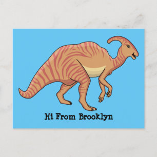 Niedliche Parasaurolophus-Dinosaurier-Cartoon-Abbi Postkarte
