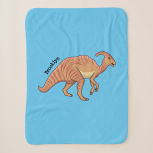 Niedliche Parasaurolophus-Dinosaurier-Cartoon-Abbi Sherpadecke