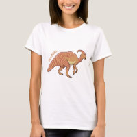 Niedliche Parasaurolophus-Dinosaurier-Cartoon-Abbi