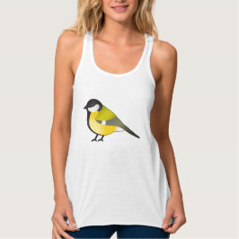Niedliche Parus Major Bird Cartoon Illustration Tank Top