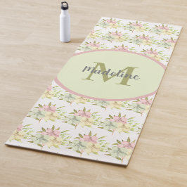 Niedliche Pasta Floral Monogramm Yogmata Yogamatte