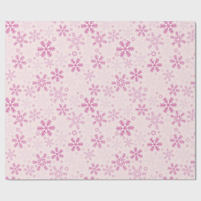 Niedliche Pasta Pink Winter Schneeflocken Weihnach Geschenkpapier (Flach)