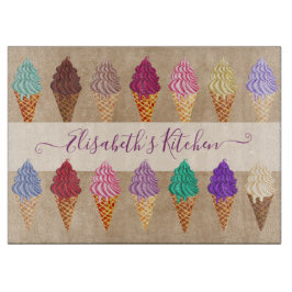 Niedliche Pasta Wasserfarbe Eiscreme Individuelle  Schneidebrett