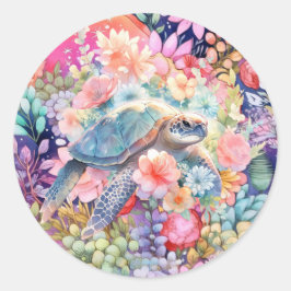 Niedliche Pastagerose Runder Aufkleber