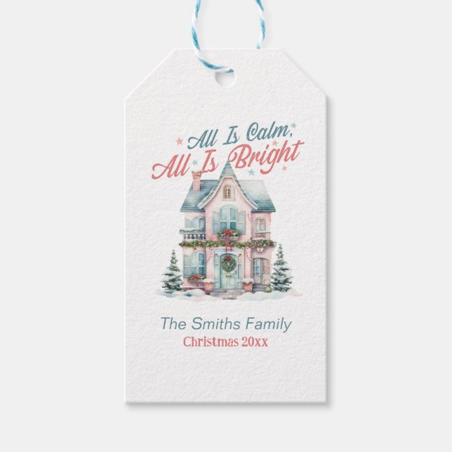 Niedliche Pastel Alles ist ruhig, alles ist hell Geschenkanhänger (Vorderseite)