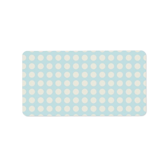NIEDLICHE PASTEL BLAUE PUNKTE UND RIBBON ADRESSAUFKLEBER (Vorne)
