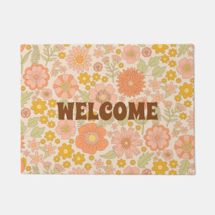Niedliche Pastel Blume Sommerblumenmuster Willkomm Fußmatte