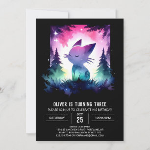 Niedliche Pastel Cat Geburtstag Einladung