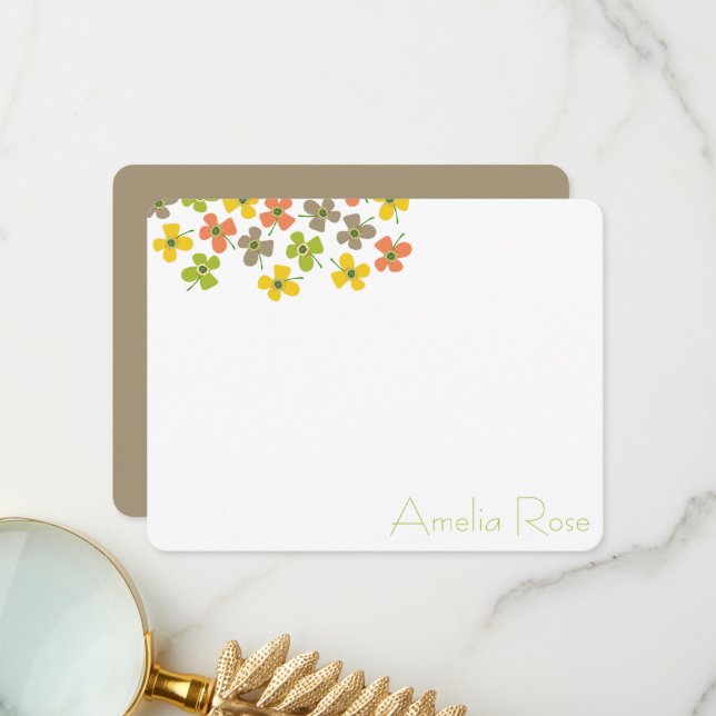 Niedliche Pastel Daisies Pop Blume Chic New Baby G Dankeskarte (Vorderseite/Rückseite Beispiel)