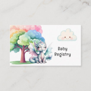 Niedliche Pastel Dragon Baby Dusche Registrierung Begleitkarte