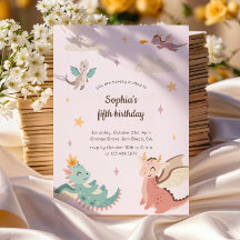 Niedliche Pastel Dragons Kindergeburtstag Party