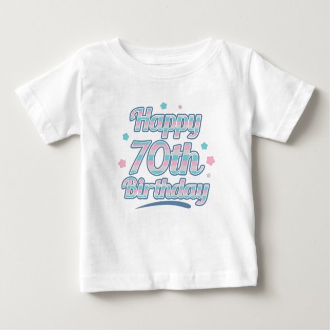 Niedliche Pastel feiert 70. Geburtstag Baby T-shirt (Vorderseite)