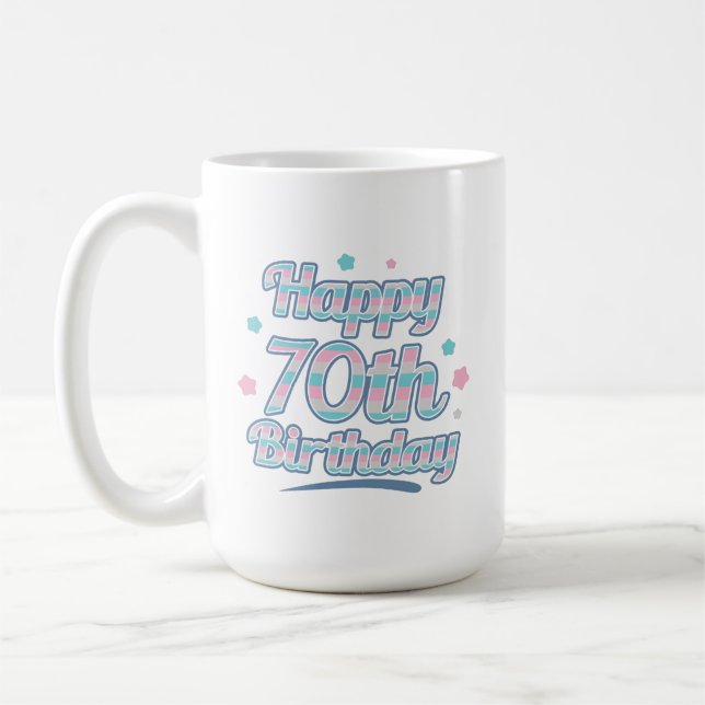 Niedliche Pastel feiert 70. Geburtstag Kaffeetasse (Links)