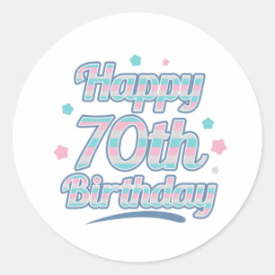 Niedliche Pastel feiert 70. Geburtstag Runder Aufkleber