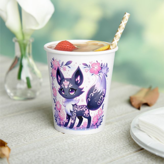 Niedliche Pastel Fox Babydusche Pappbecher (In Situ)