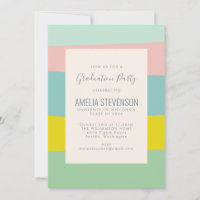 Niedliche Pastel Geometric Spring Graduation Party