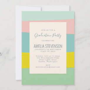Niedliche Pastel Geometric Spring Graduation Party Einladung