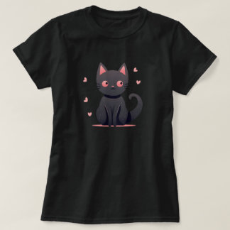 Niedliche Pastel Goth Black Cat mit rosa Herz-T-Sh T-Shirt