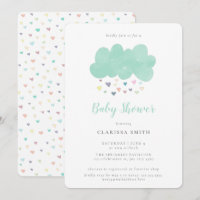 Niedliche Pastel Hearts Regen Cloud Baby Dusche