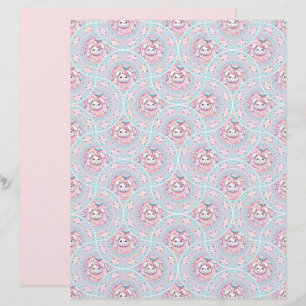 Niedliche Pastel Kawaii Bunny Dot Mandala Kunst, D