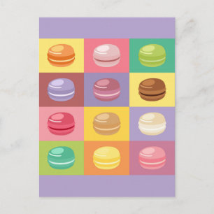 Niedliche Pastel Macaron Pop Art Postkarte