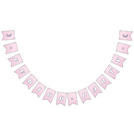 Niedliche Pastel Pink Groovy Lettering Wimpelkette