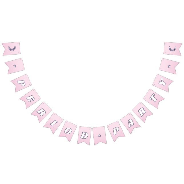Niedliche Pastel Pink Groovy Lettering Wimpelkette (Alle)