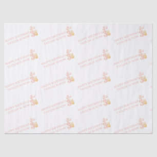 Niedliche Pastel Pink Teddy Bear 3 Jahre Geschenkp Seidenpapier