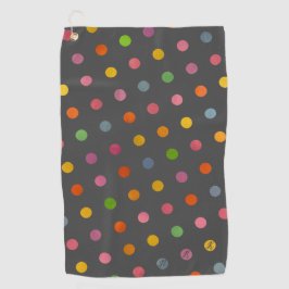 Niedliche Pastel Polka Dots Karkohle Grau Mit Mono Golfhandtuch