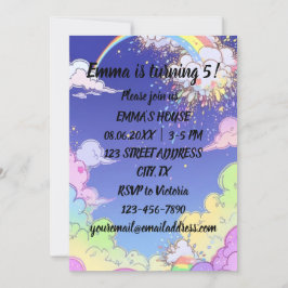 Niedliche Pastel Rainbow Kindergeburtstag Party Ei Einladung