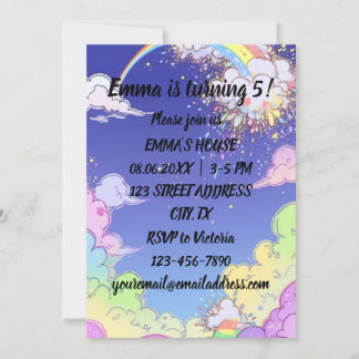 Niedliche Pastel Rainbow Kindergeburtstag Party Ei Einladung