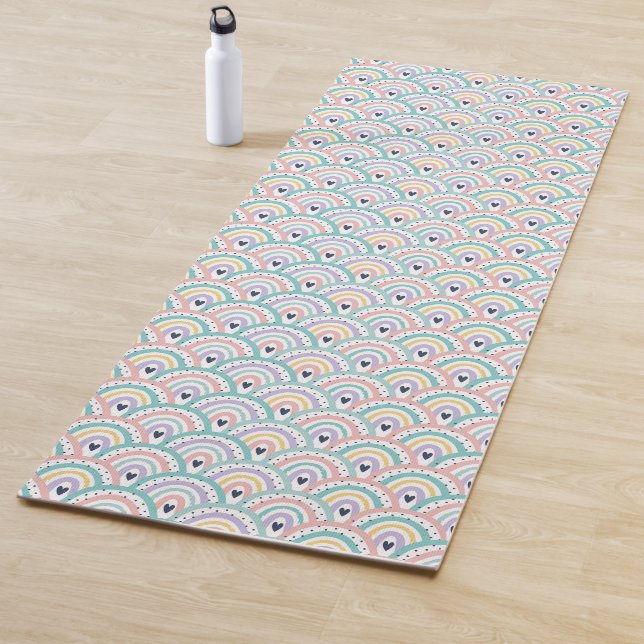 Niedliche Pastel Rainbow Pattern Yoga Mat Yogamatte (Beispiel)