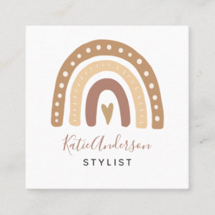 Niedliche Pastel Rainbow Quadratische Visitenkarte