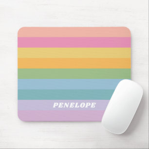 Niedliche Pastel Regenbogenstreifen Personalisiert Mousepad
