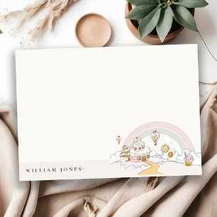 Niedliche Pastel Sweet Time Candy Land Kindergebur Mitteilungskarte