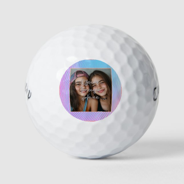 Niedliche Pastel Vaporwave Strip Foto Border Golfball (Vorderseite)