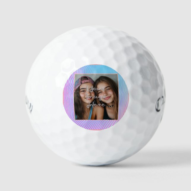 Niedliche Pastel Vaporwave Strip Foto Border Golfball (Vorderseite)