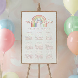 Niedliche Pastel Wasserfarbe Regenbogendusche Sitz Poster