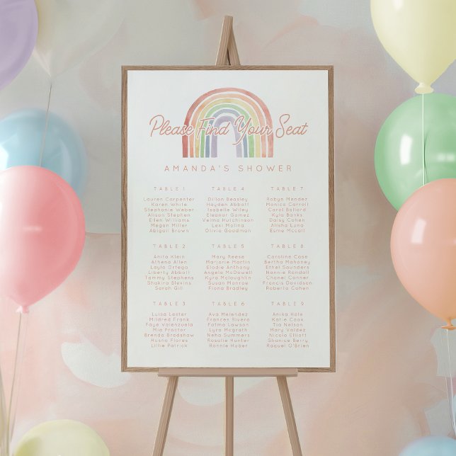 Niedliche Pastel Wasserfarbe Regenbogendusche Sitz Poster (Von Creator hochgeladen)