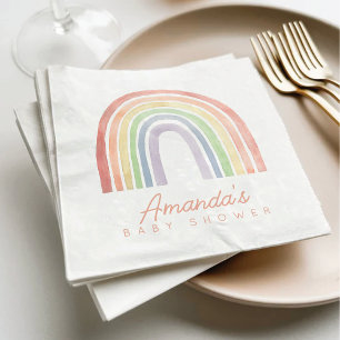 Niedliche Pastel Watercolor Rainbow Kinderdusche Serviette