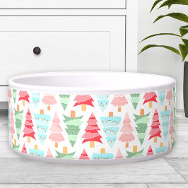 Niedliche Pastel Weihnachtsbaum Muster Hund Pet Napf