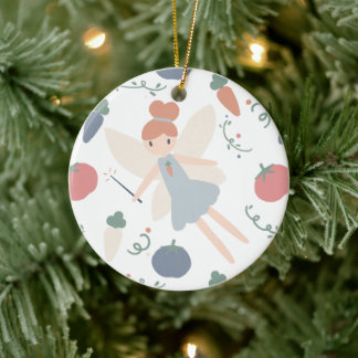 Niedliche Pastel Whimsical Gemüsepflanzenzucht Fai Keramik Ornament
