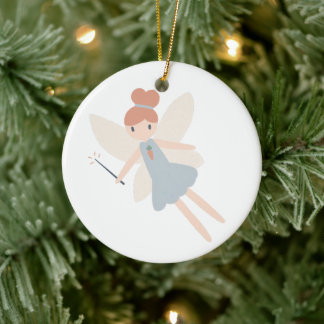 Niedliche Pastel Whimsical Harvest Fairy Keramik Ornament