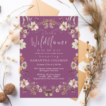 Niedliche Pastel Wildblume Berry Lila Babydusche
