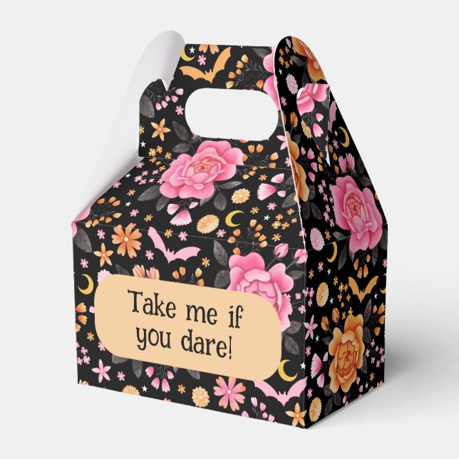 Niedliche Pastelbats Halloween und Florals Geschenkschachtel (Vorderseite)