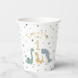 Niedliche Pasteldinosaurier zum Geburtstag Pappbecher