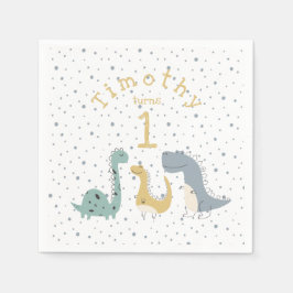 Niedliche Pasteldinosaurier zum Geburtstag Serviette